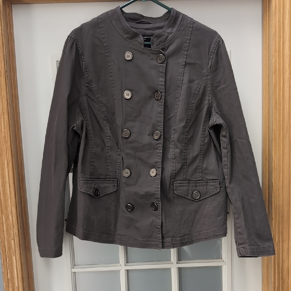 Women's Gray Double-Breasted Jacket